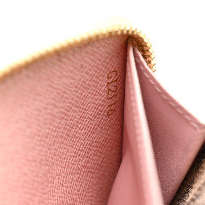 Louis Vuitton Damier Azur Clemence Wallet Rose Ballerine 7 of 8