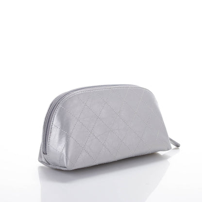 Chanel Metallic Aged Calfskin Quilted Palette Cosmetic Case Silver 3 of 7