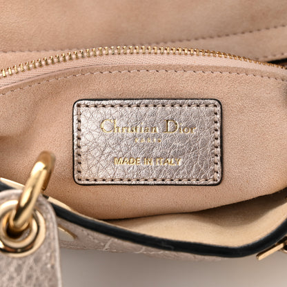 Christian Dior Metallic Grained Calfskin Cannage Small Supple Lady Dior Pale Gold 6 of 15