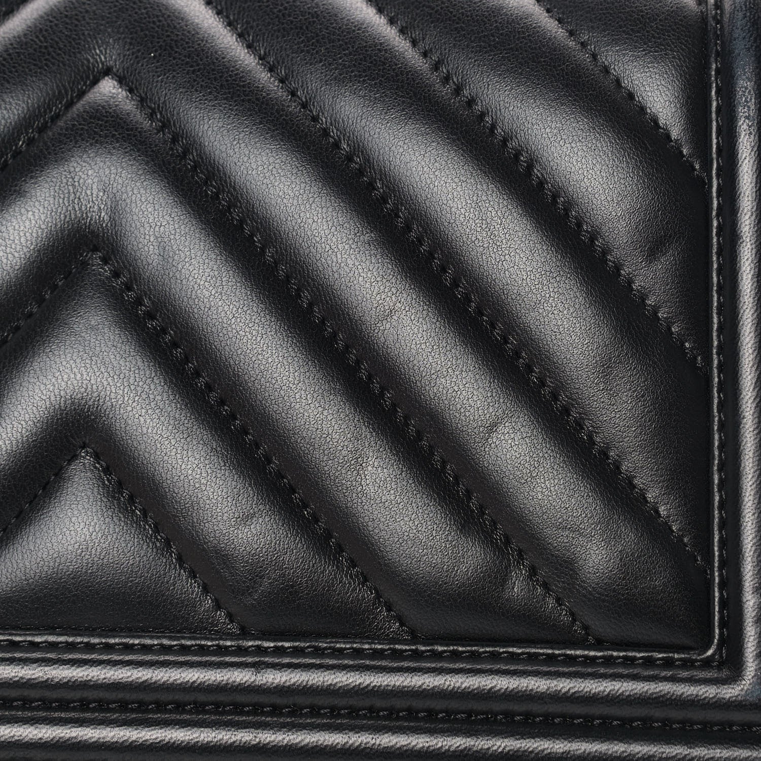 Chanel Lambskin Chevron Quilted Medium Boy Flap Black 12 of 16