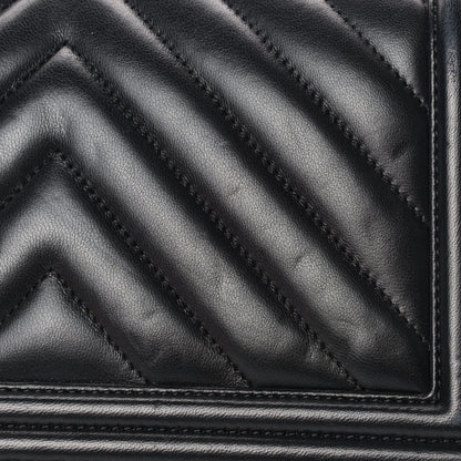 Chanel Lambskin Chevron Quilted Medium Boy Flap Black 12 of 16