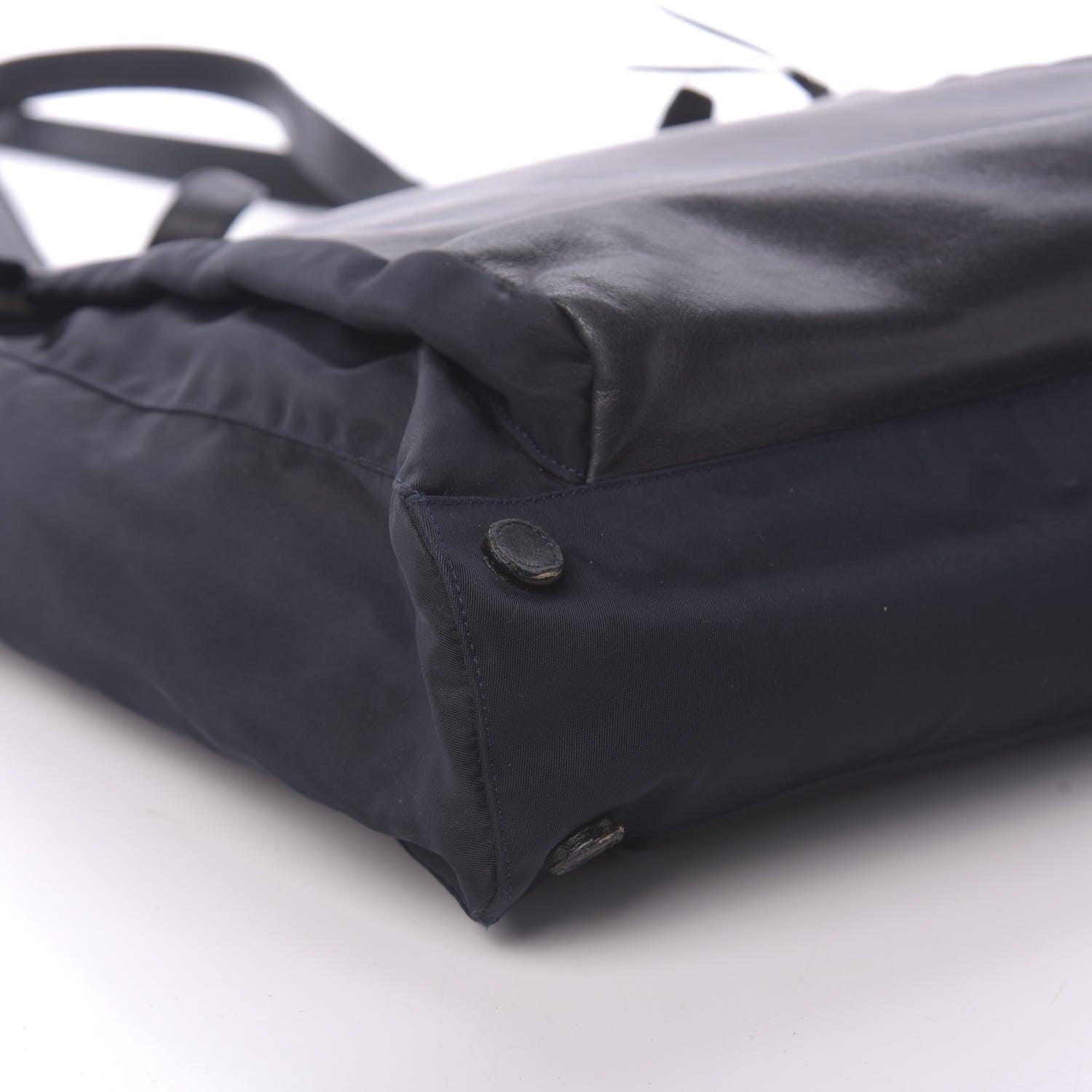 Prada Tessuto Nylon Soft Calfskin Tote Baltico 6 of 10