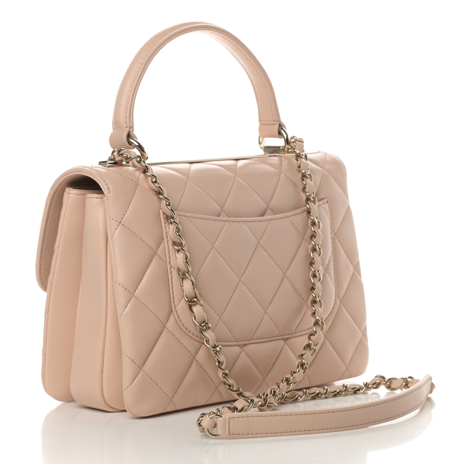 Chanel Lambskin Quilted Small Trendy CC Dual Handle Flap Bag Beige 3 of 12