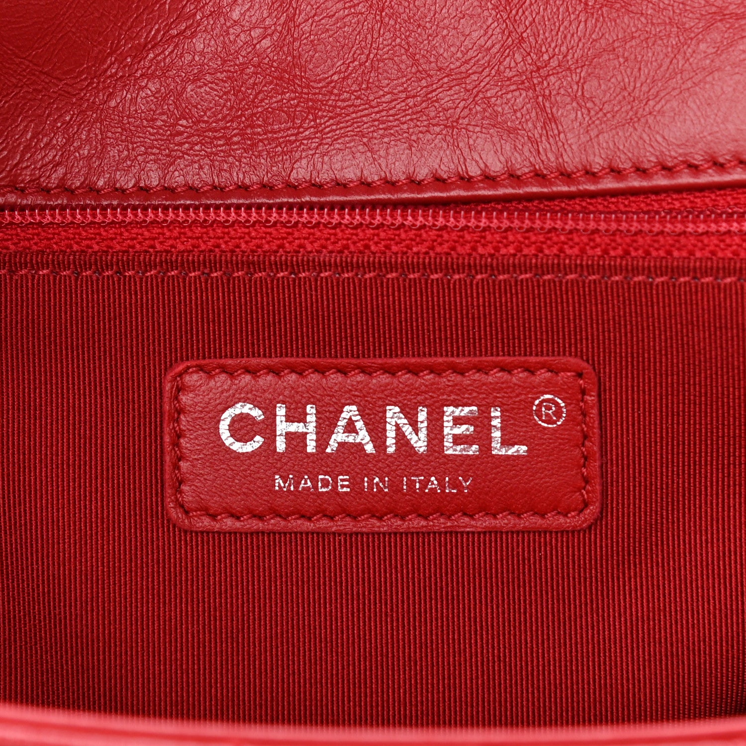 Chanel Crumpled Calfskin Medium Chain All Over Flap Red 6 of 10