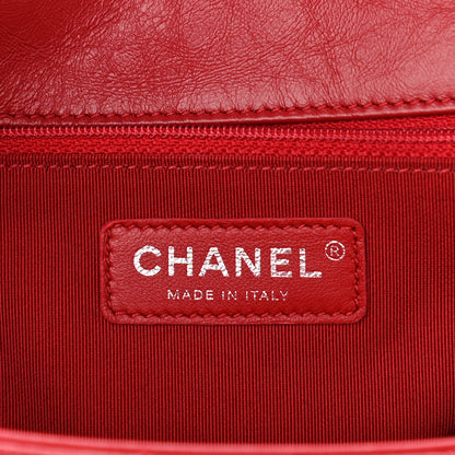 Chanel Crumpled Calfskin Medium Chain All Over Flap Red 6 of 10