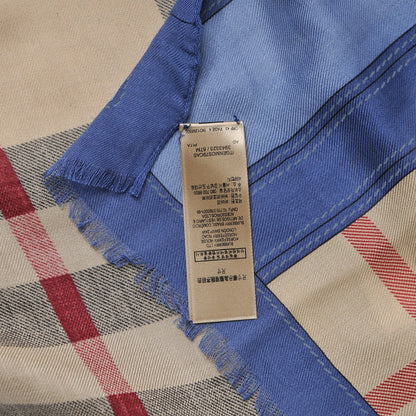 Burberry Modal Cashmere Haymarket Check Color Border Scarf Light Steel 7 of 7