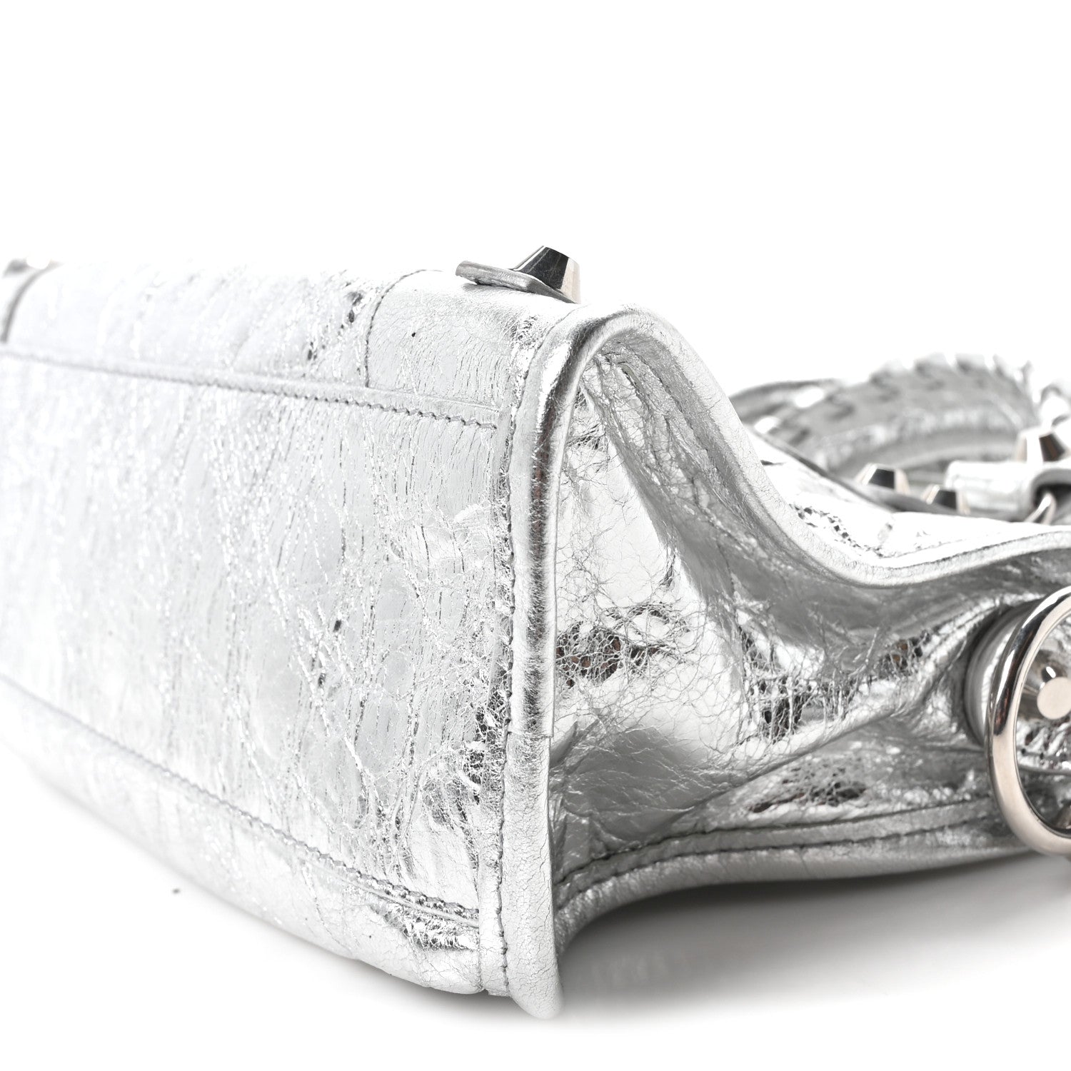 Balenciaga Metallized Arena Lambskin Classic Silver Hardware Le City Mini Silver 10 of 10