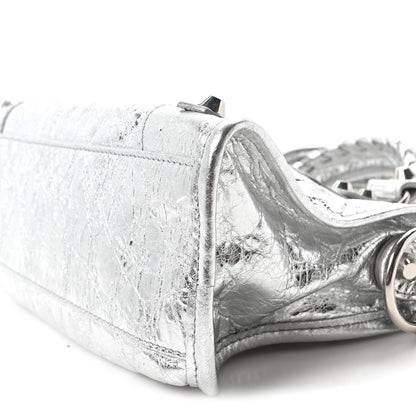 Balenciaga Metallized Arena Lambskin Classic Silver Hardware Le City Mini Silver 10 of 10