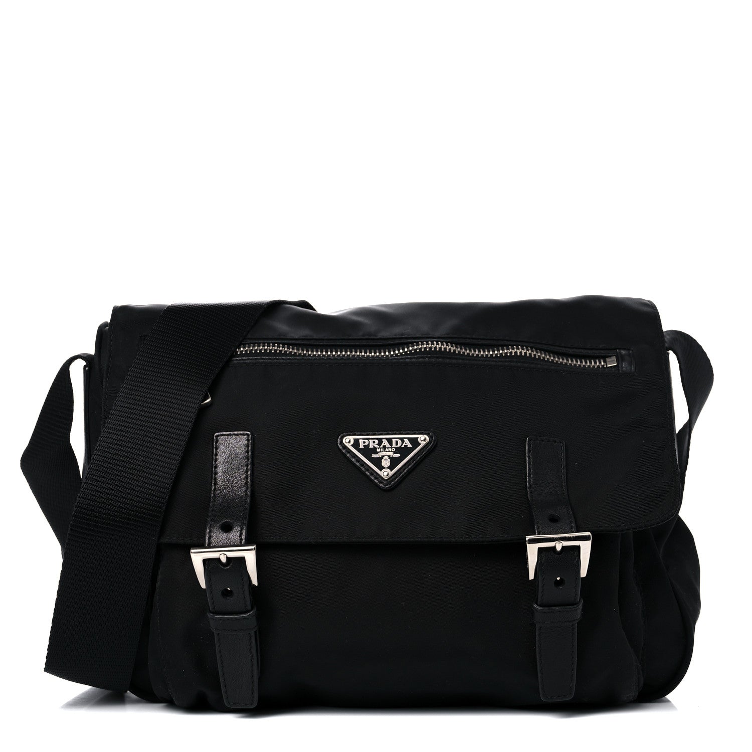 Prada Nylon Vela Messenger Bag Black 1 of 16