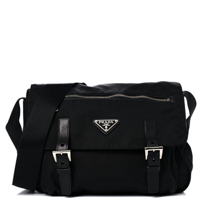 Prada Nylon Vela Messenger Bag Black 1 of 16
