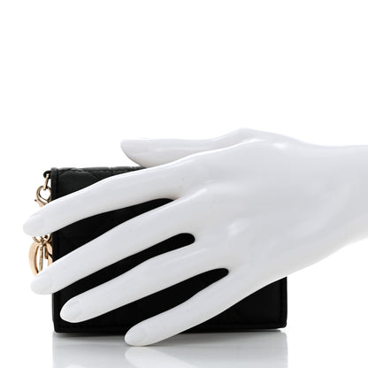 Christian Dior Lambskin Cannage Small Lady Dior Flap Card Holder Black 2 of 9