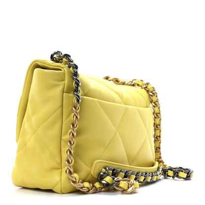Chanel Lambskin Quilted Large Chanel 19 Flap Yellow 3 of 10