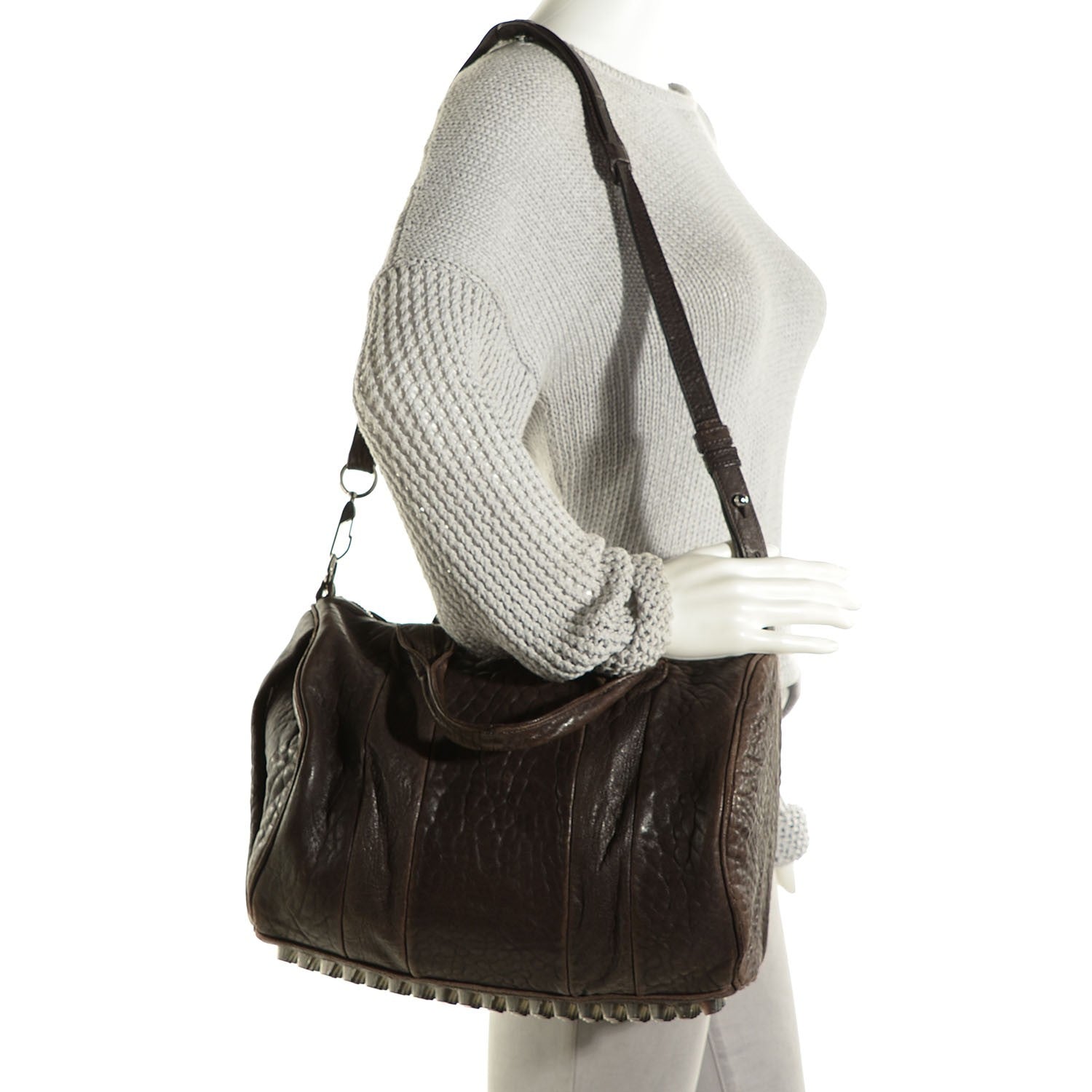 Alexander Wang Pebbled Lambskin Rocco Espresso 2 of 7