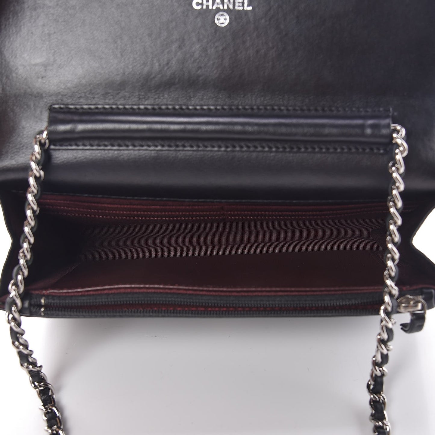Lambskin Quilted Wallet On Chain WOC Black