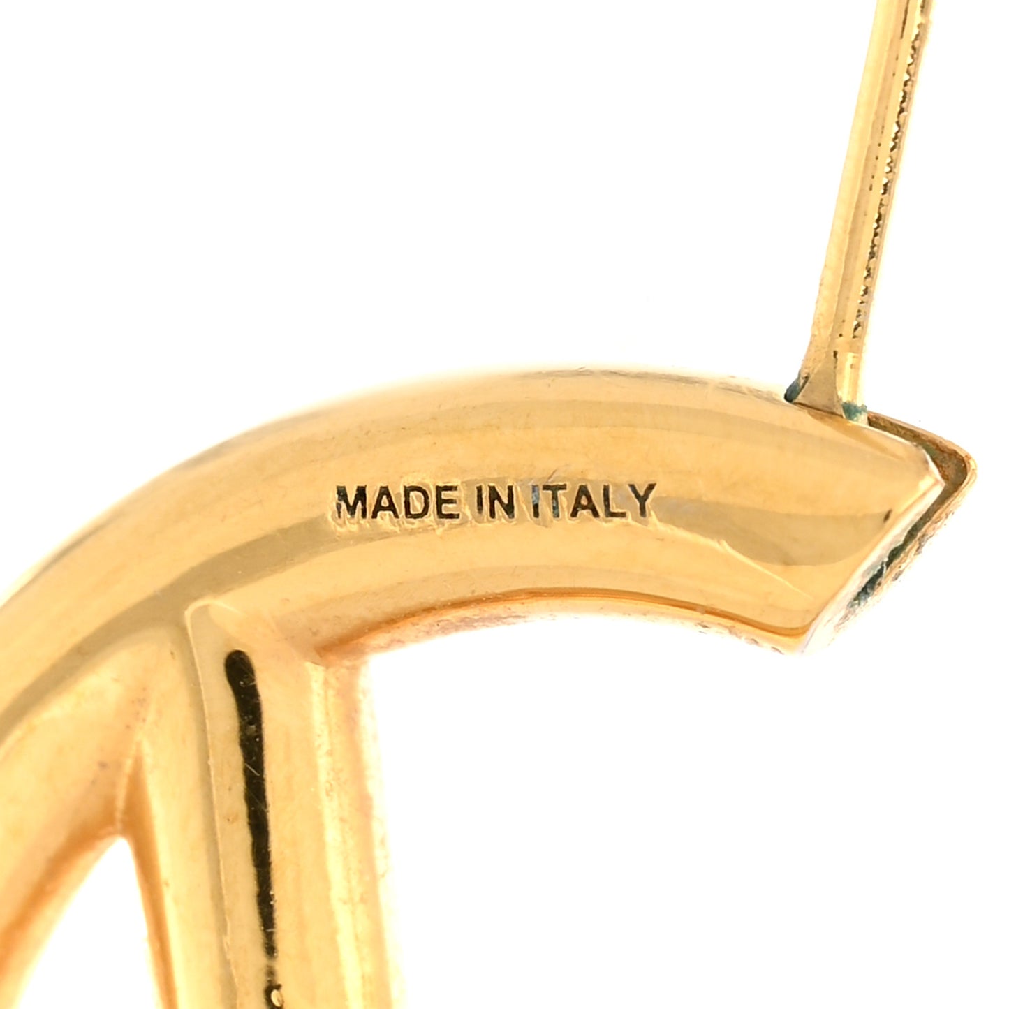 Metal FF Hoop Earrings Gold