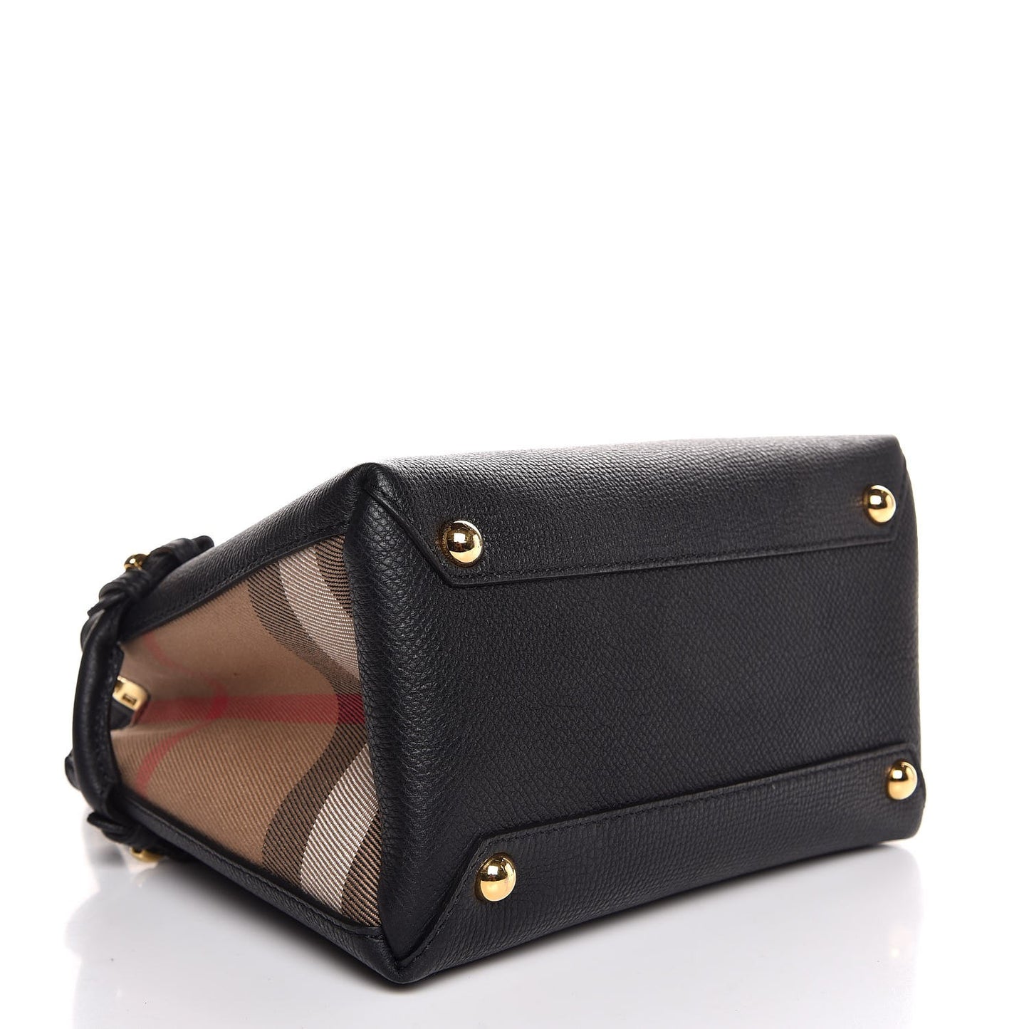 Grainy Calfskin House Check Baby Banner Tote Black