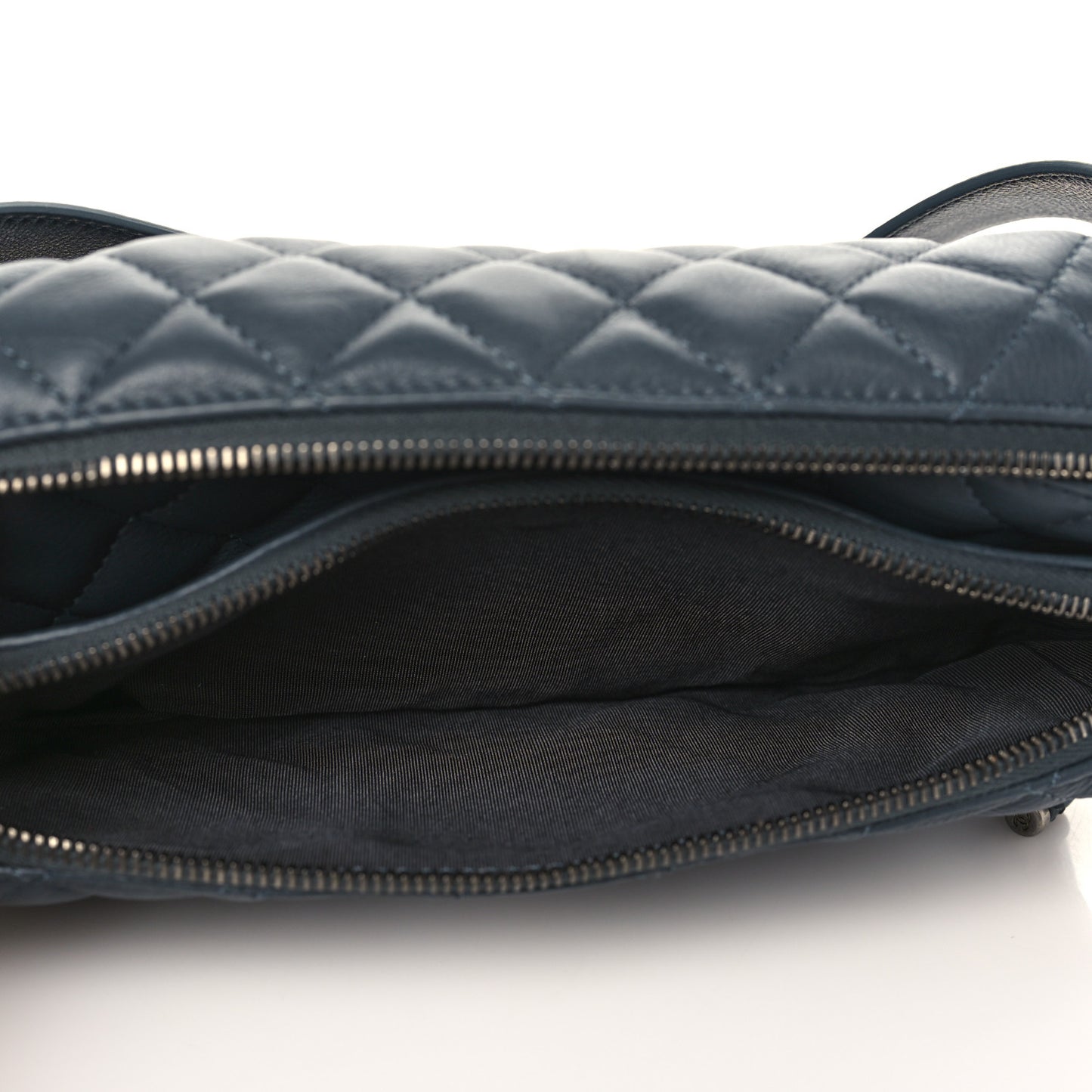 Calfskin Quilted Waist Bag Dark Grey
