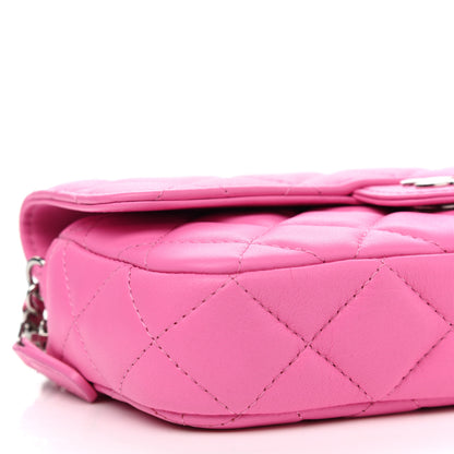 Chanel Lambskin Quilted Flap Phone Holder With Chain Neon Pink 11 of 14