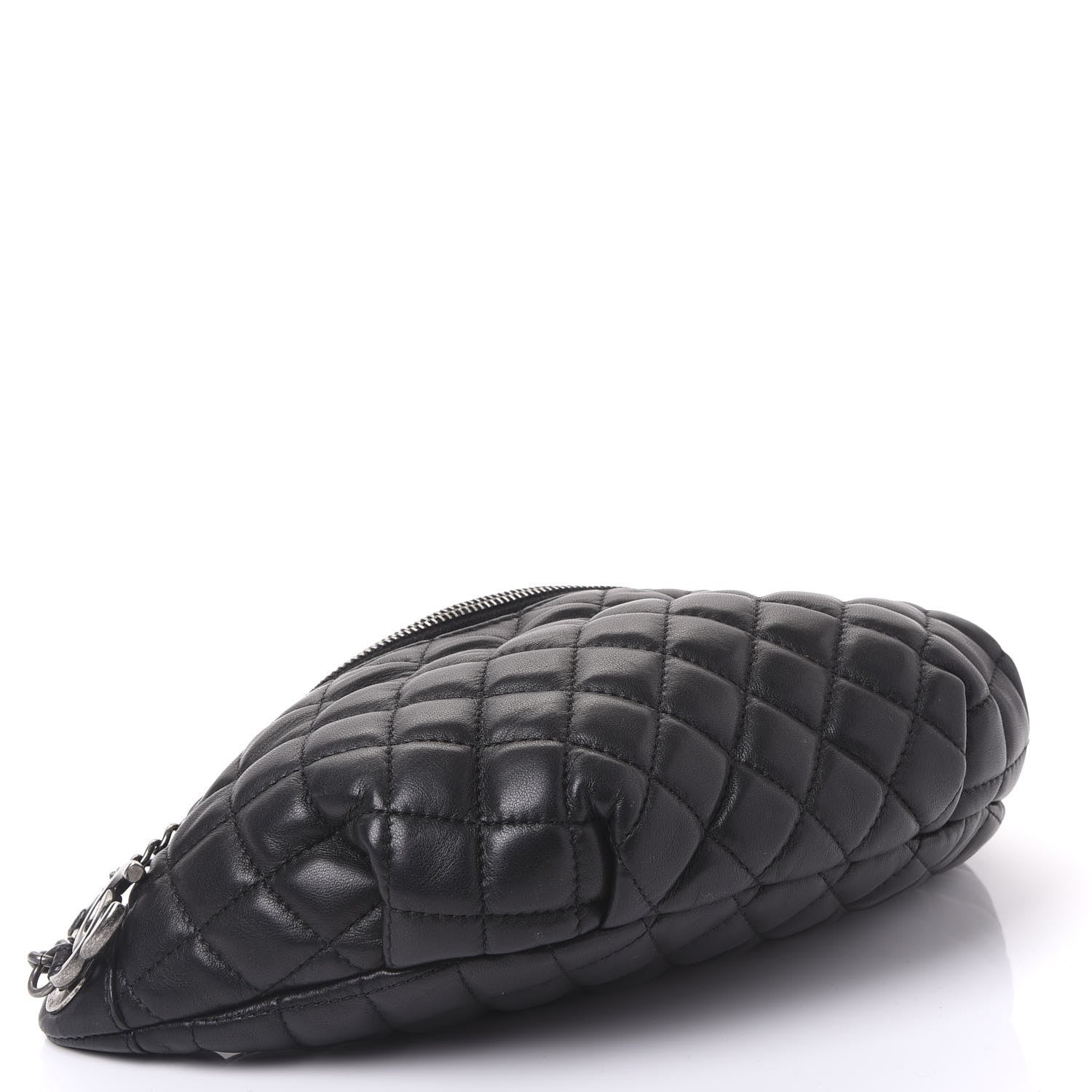 Chanel Lambskin Quilted Banane Waist Bag Fanny Pack Black 3 of 9
