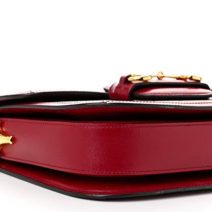 Gucci GG Supreme Monogram Azalea Calfskin Horsebit 1955 Shoulder Bag Beige Ebony New Cherry Red 9 of 10