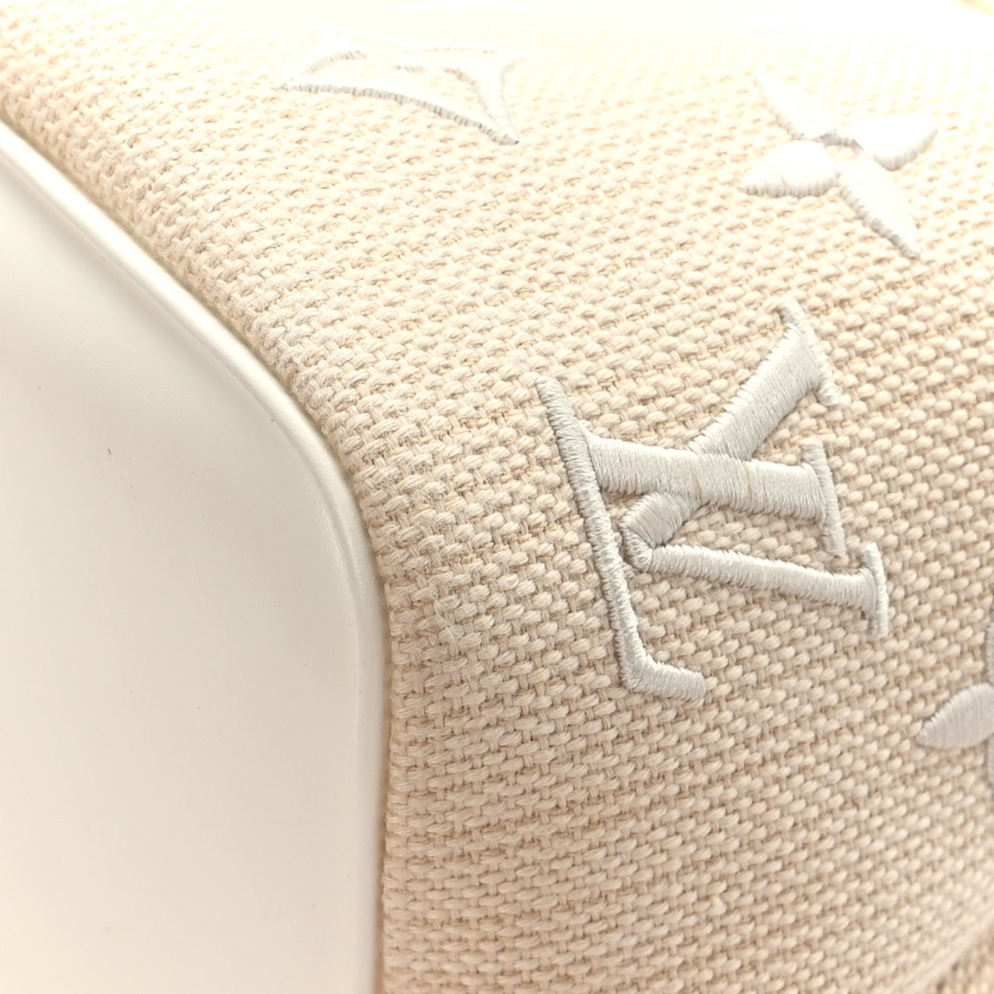 Cotton Monogram Embroidered Neonoe MM Beige White