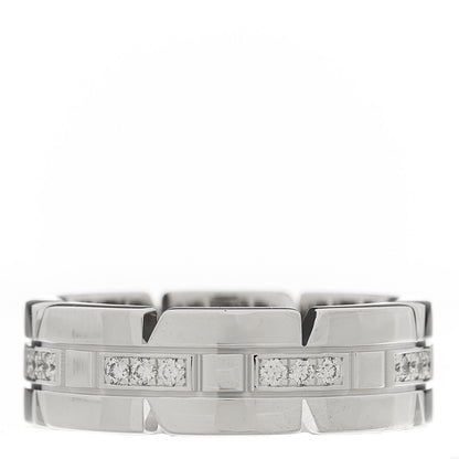 Cartier 18K White Gold Diamond Tank Francaise Band Ring 49 4.75 1 of 4