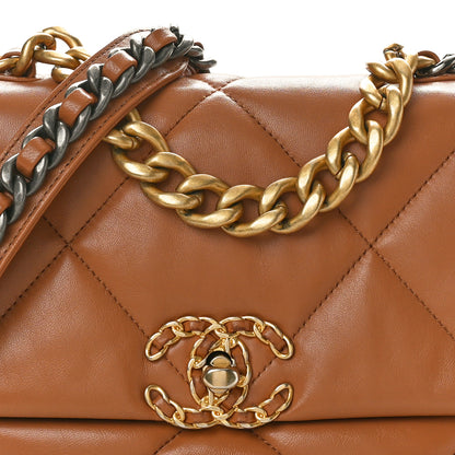 Chanel Lambskin Quilted Medium Chanel 19 Flap Brown 8 of 10