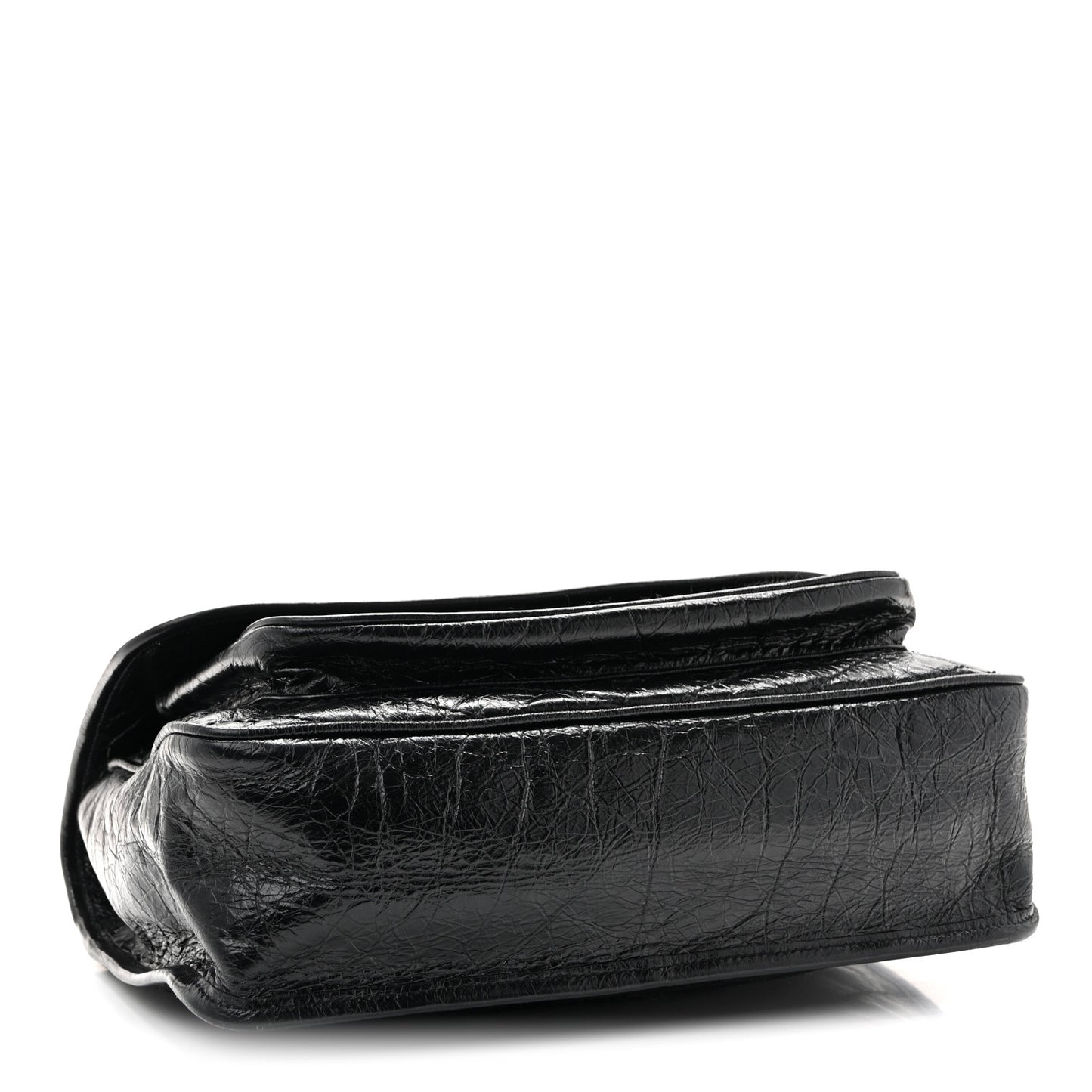 Crinkled Calfskin Matelasse Monogram Large Niki Chain Satchel Black
