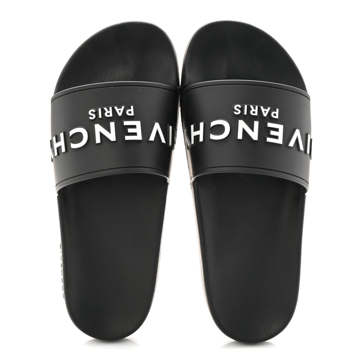 Rubber Logo Pool Slide Sandals 40 Black
