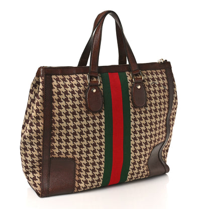 Gucci Fabric Pied De Poule Large Seventies Web Boston Brown 3 of 9