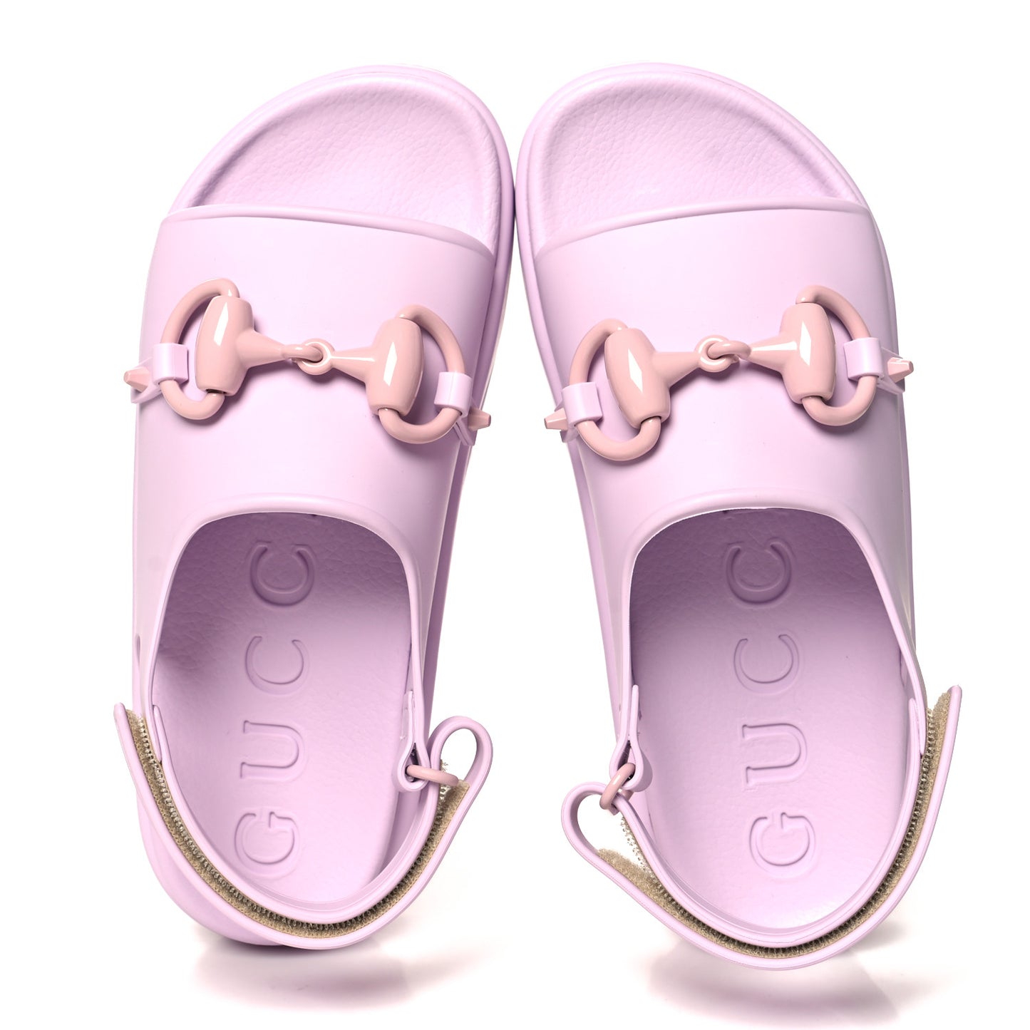 Soft Rubber Horsebit Touch Womens Strapped Sandals 37 Talc Pink