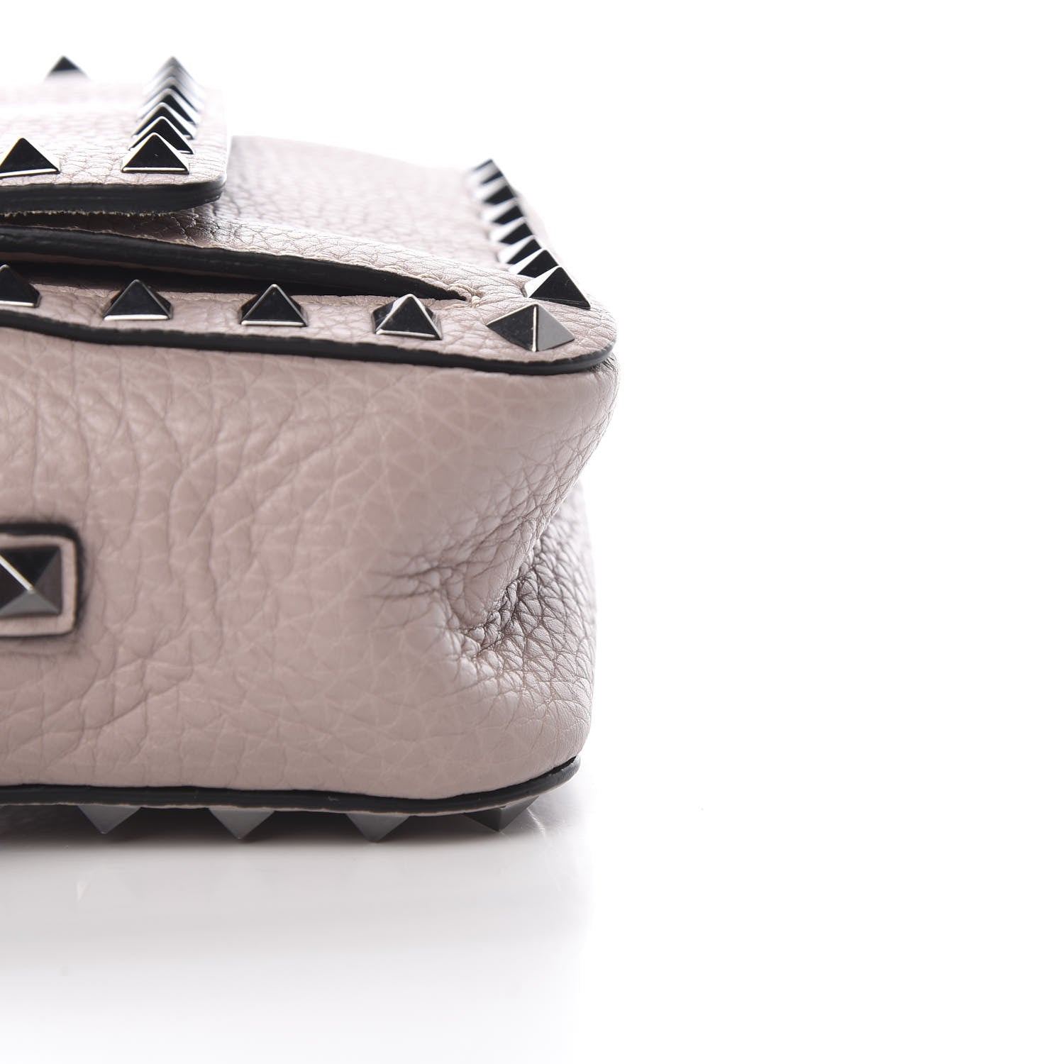 Valentino Garavani Grained Calfskin Small Rockstud Flap Pocket Camera Crossbody Bag Poudre 11 of 12