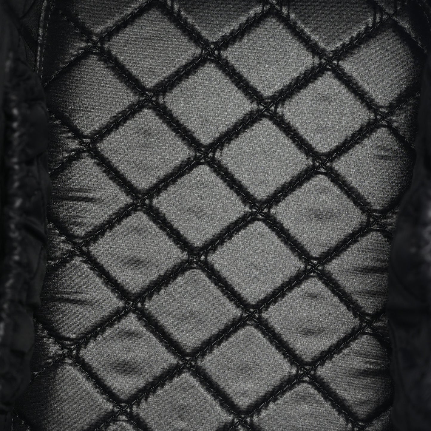 Lambskin Quilted Large Vanity Pouch Black