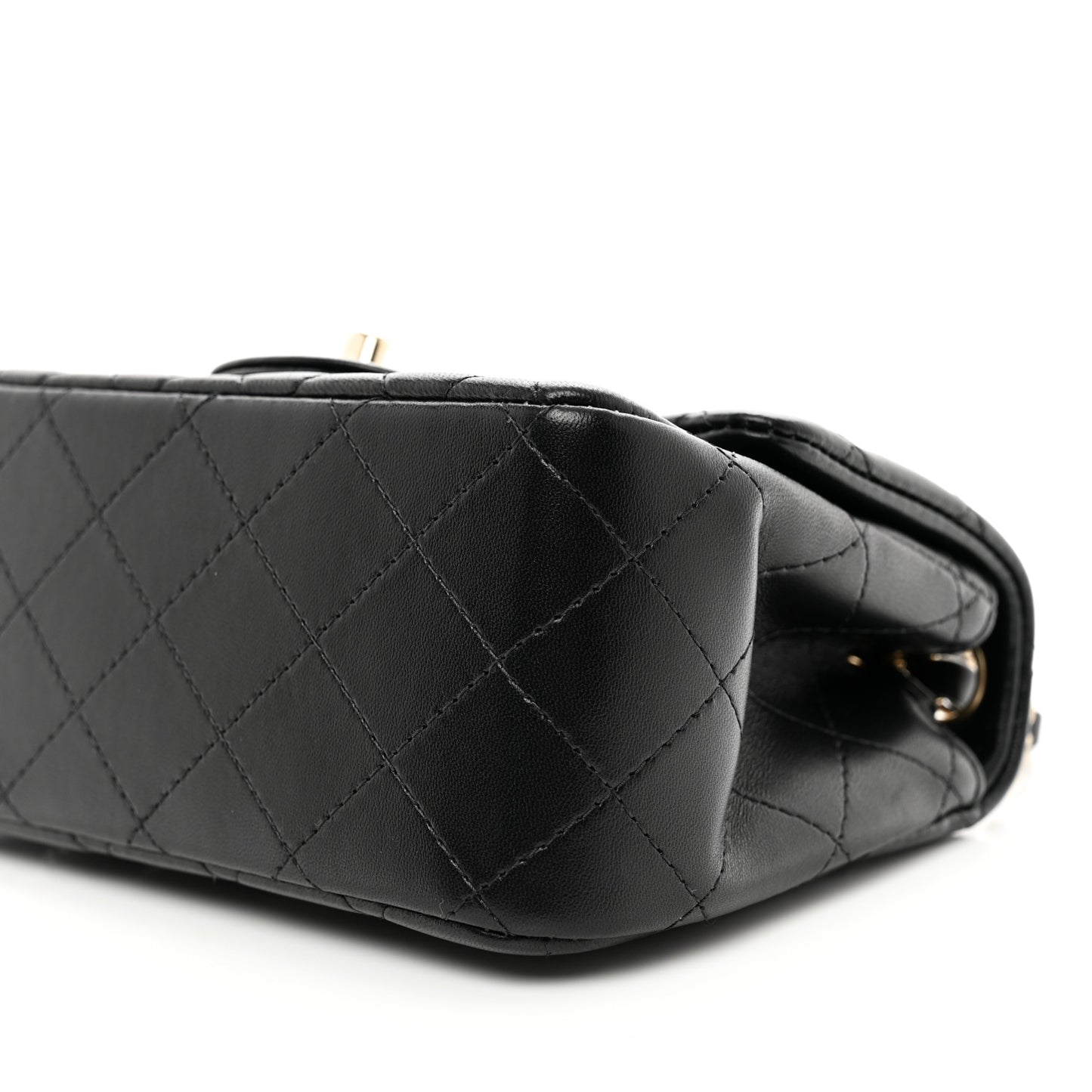 Lambskin Quilted Mini Square Flap Black