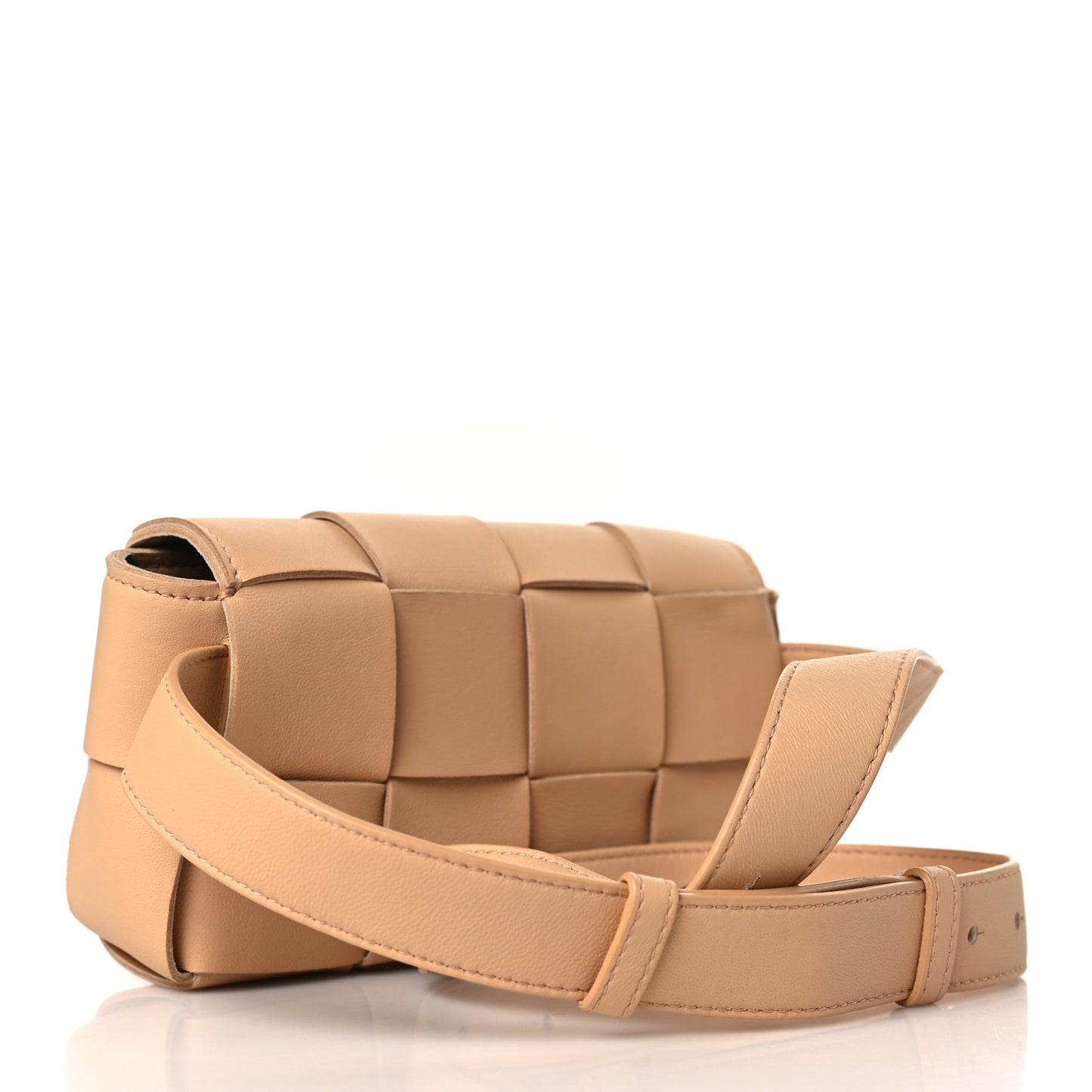 Nappa Maxi Intreccio The Belt Cassette Bag Almond