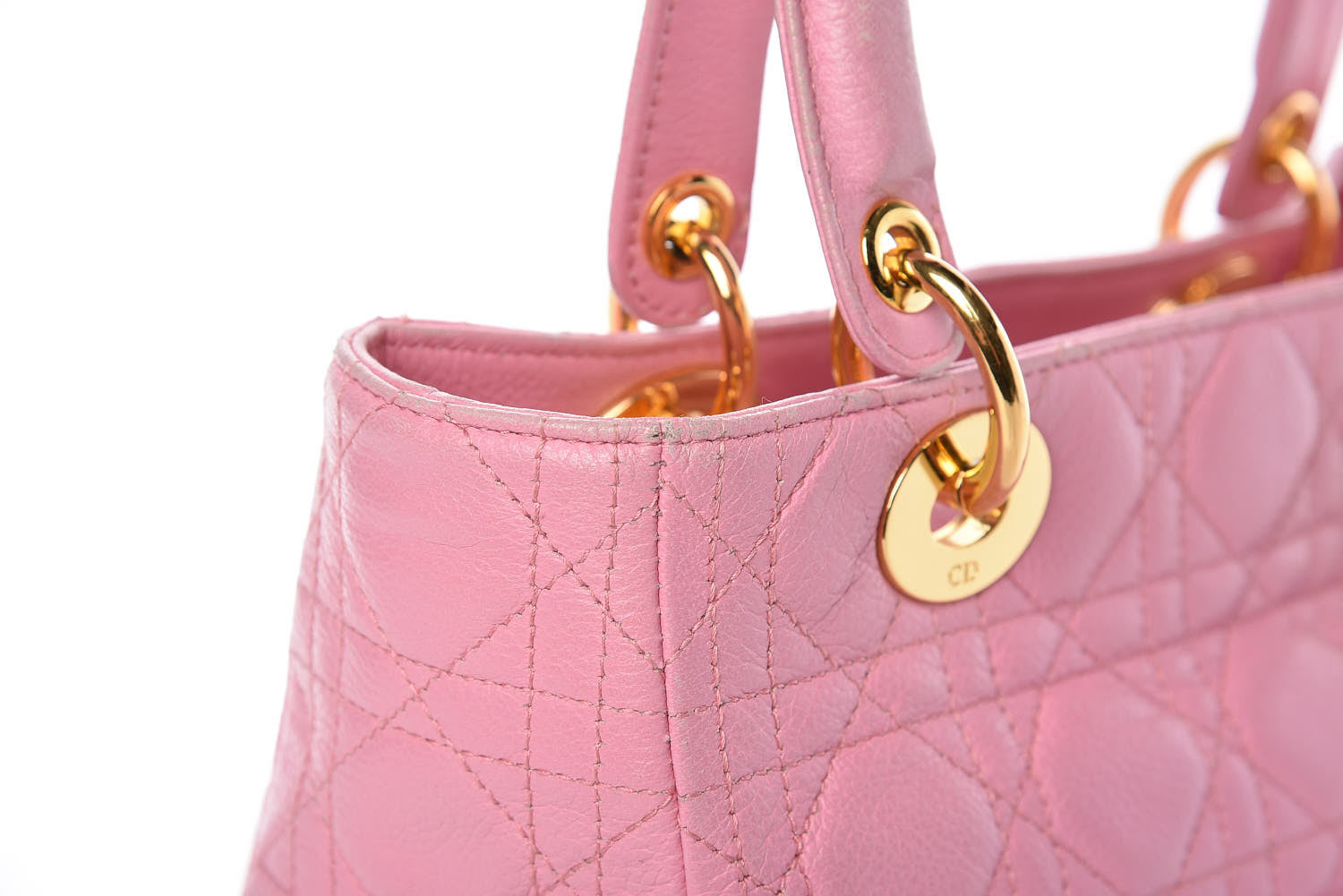 Christian Dior Grained Calfskin Cannage Medium Lady Dior Pink 21 of 29