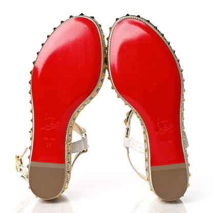 Christian Louboutin Calfskin Zarli Pyraclou 60 Platform Sandals 36 White 5 of 8