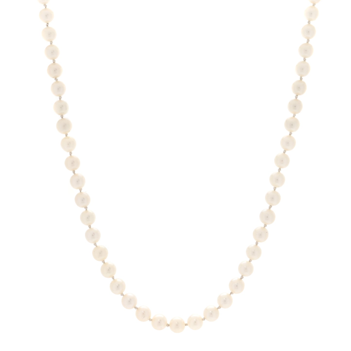 Sterling Silver Akoya Cultured Pearl 5-5.5mm Strand Necklace 17.5"