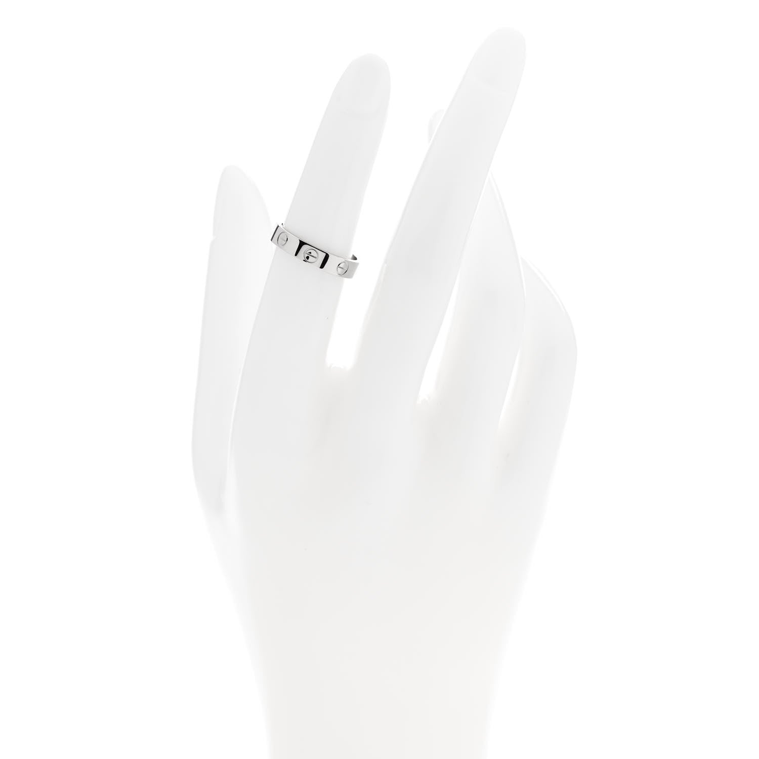 Cartier 18K White Gold 3.5mm LOVE Wedding Band Ring 50 5.25 2 of 6