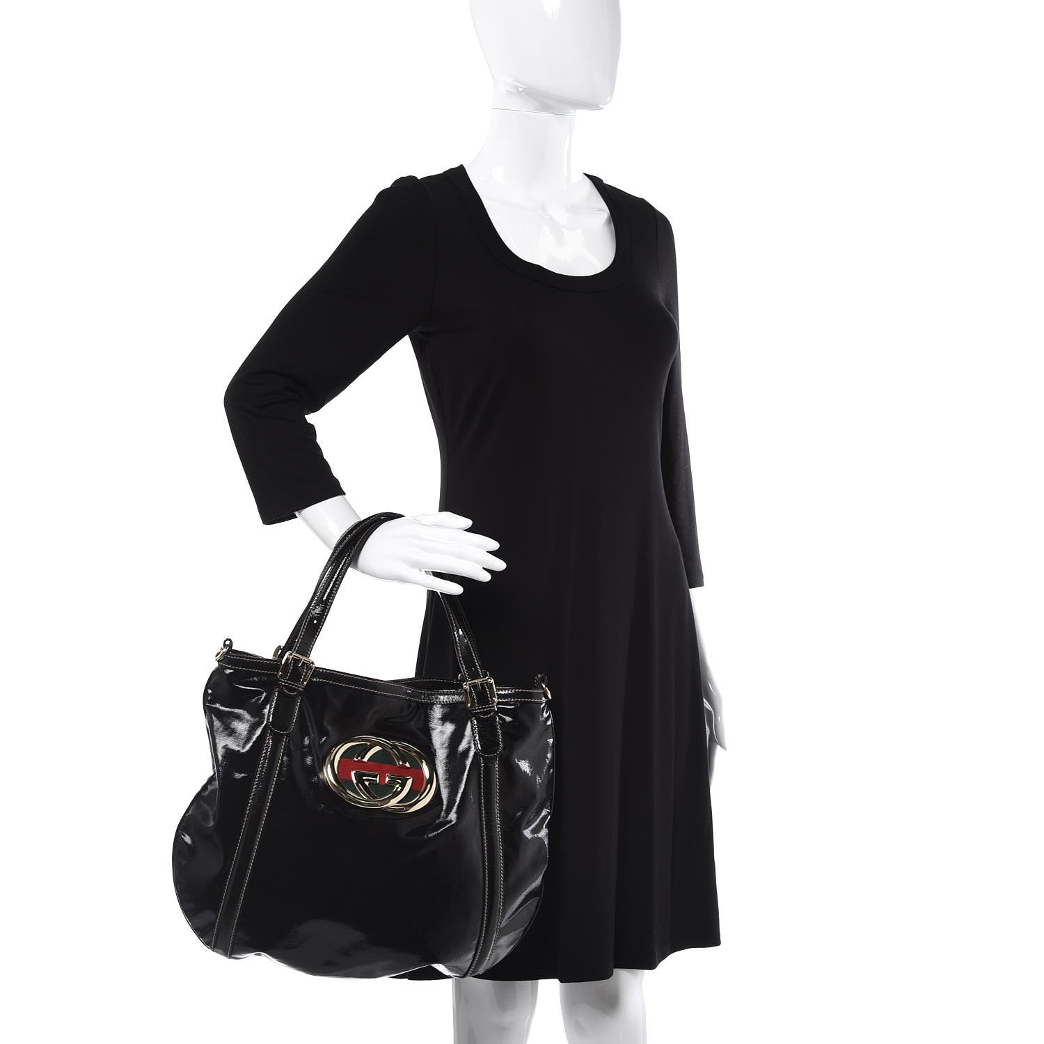 Gucci Dialux Medium Britt Tote Black 2 of 7
