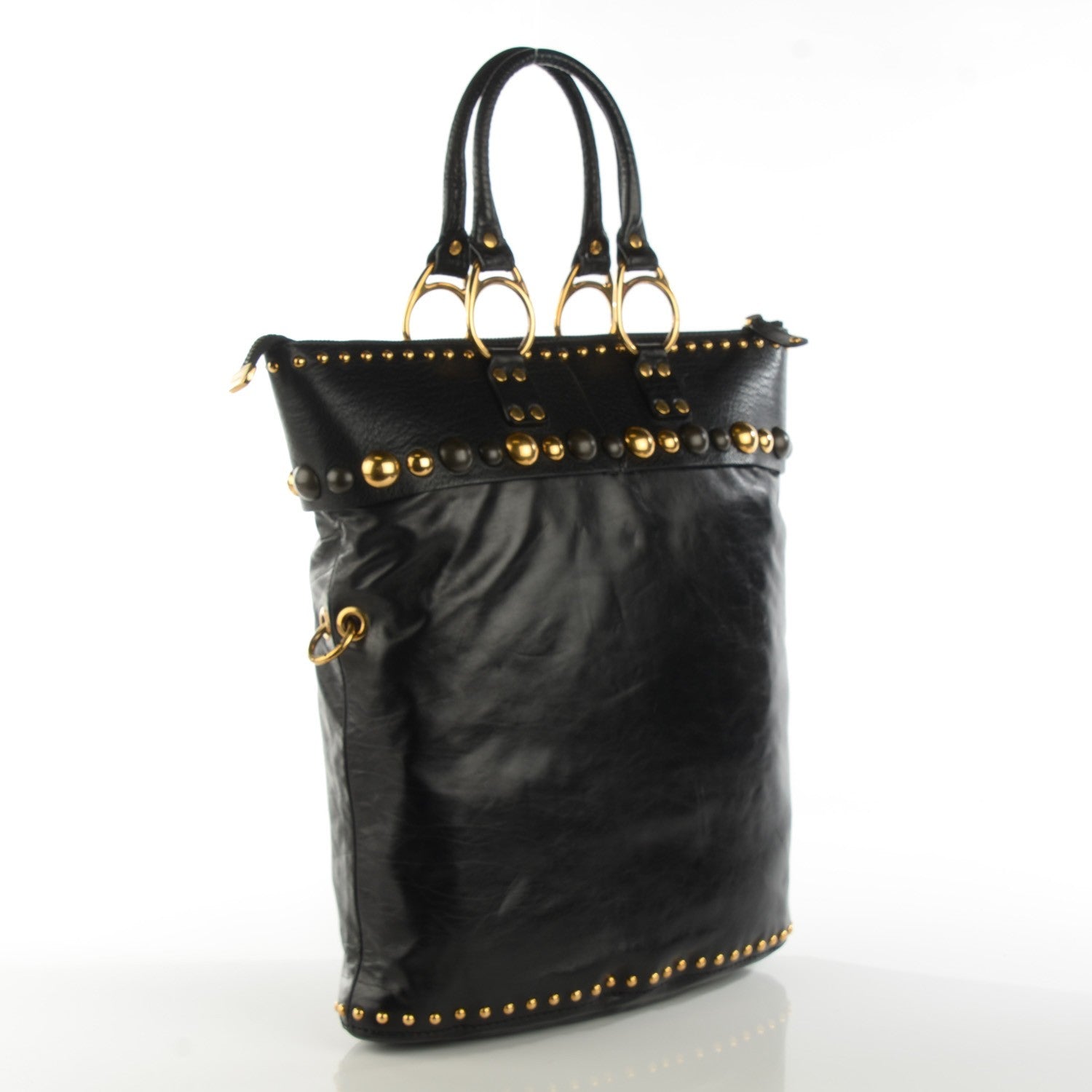 Gucci Calfskin Large Babouska Tote Black 3 of 7