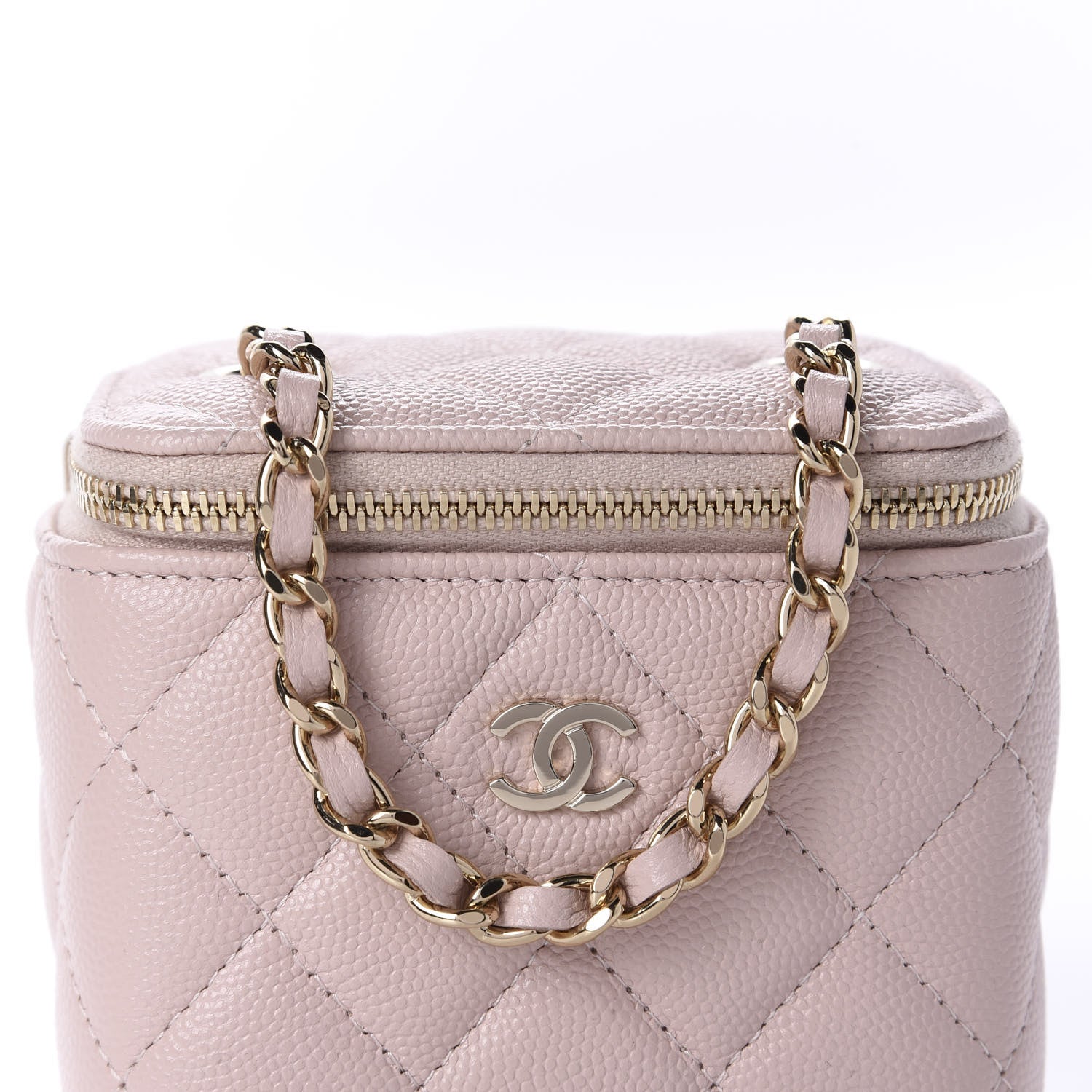 Chanel Caviar Quilted Mini Vanity Case With Chain Light Pink 10 of 11
