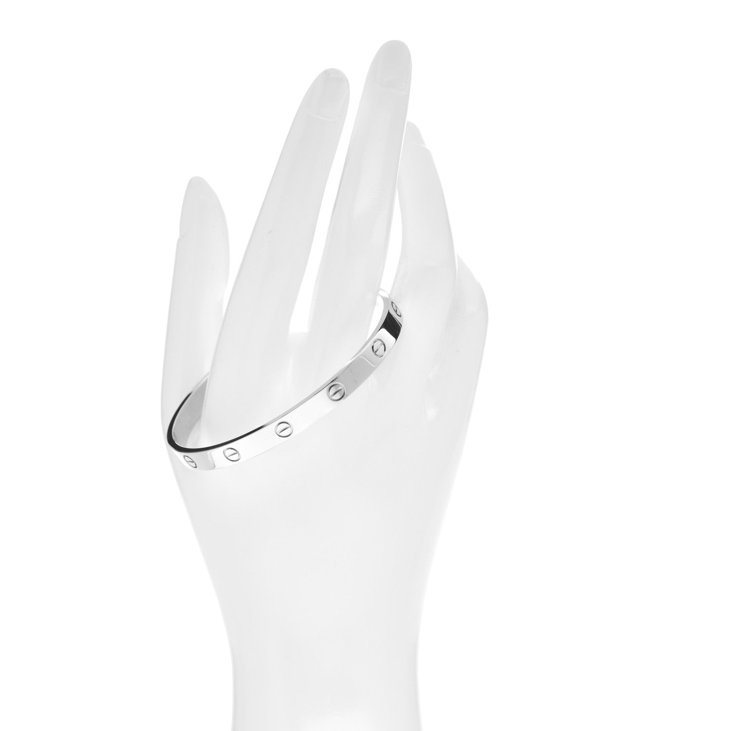Cartier 18K White Gold LOVE Cuff Bracelet 19 2 of 4