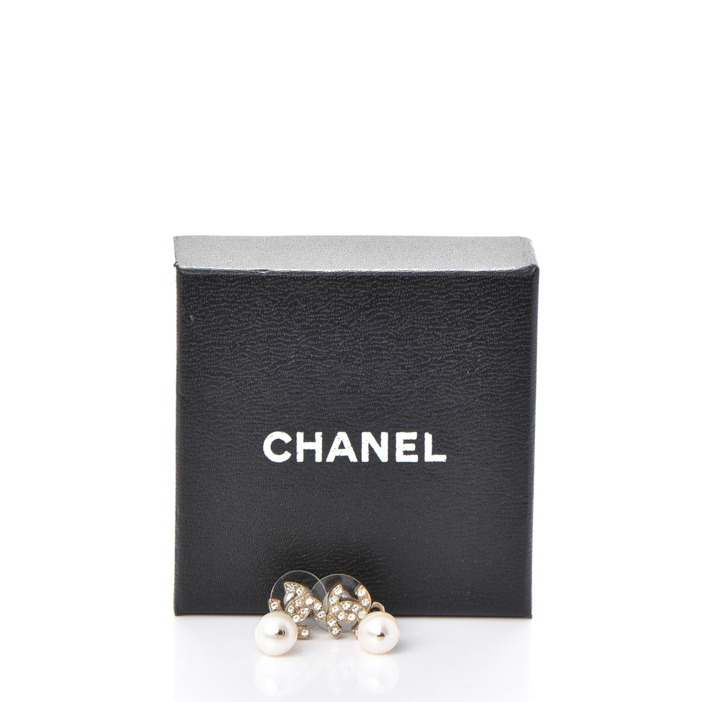 Crystal Pearl CC Drop Earrings Light Gold