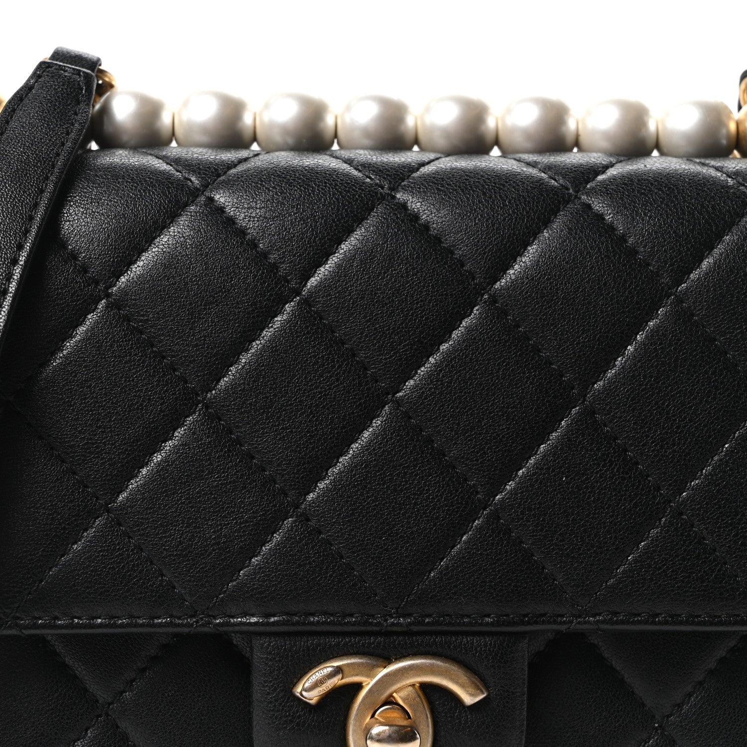 Chanel Lambskin Quilted Chic Pearls Flap Black 8 of 10
