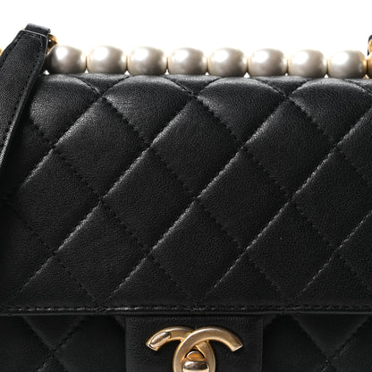 Chanel Lambskin Quilted Chic Pearls Flap Black 8 of 10