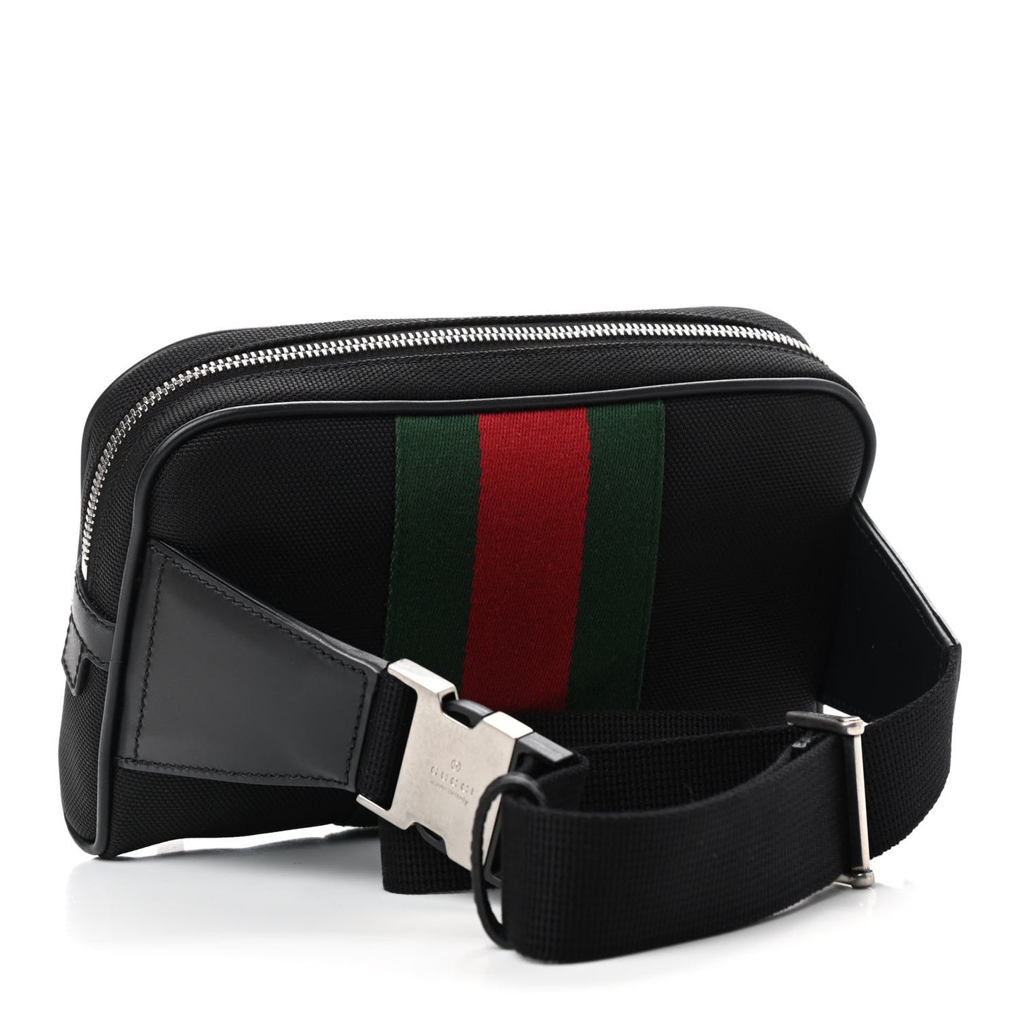 Canvas Web Slim Belt Bag Black