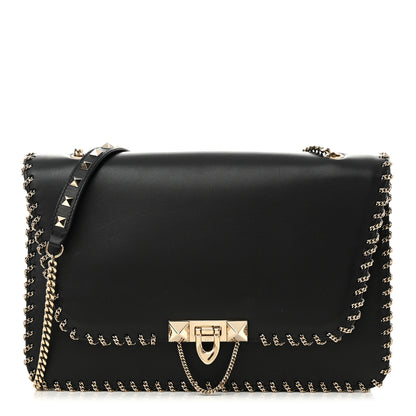 Valentino Garavani Vitello Groumette Small Rockstud Demilune Shoulder Bag 1 of 14