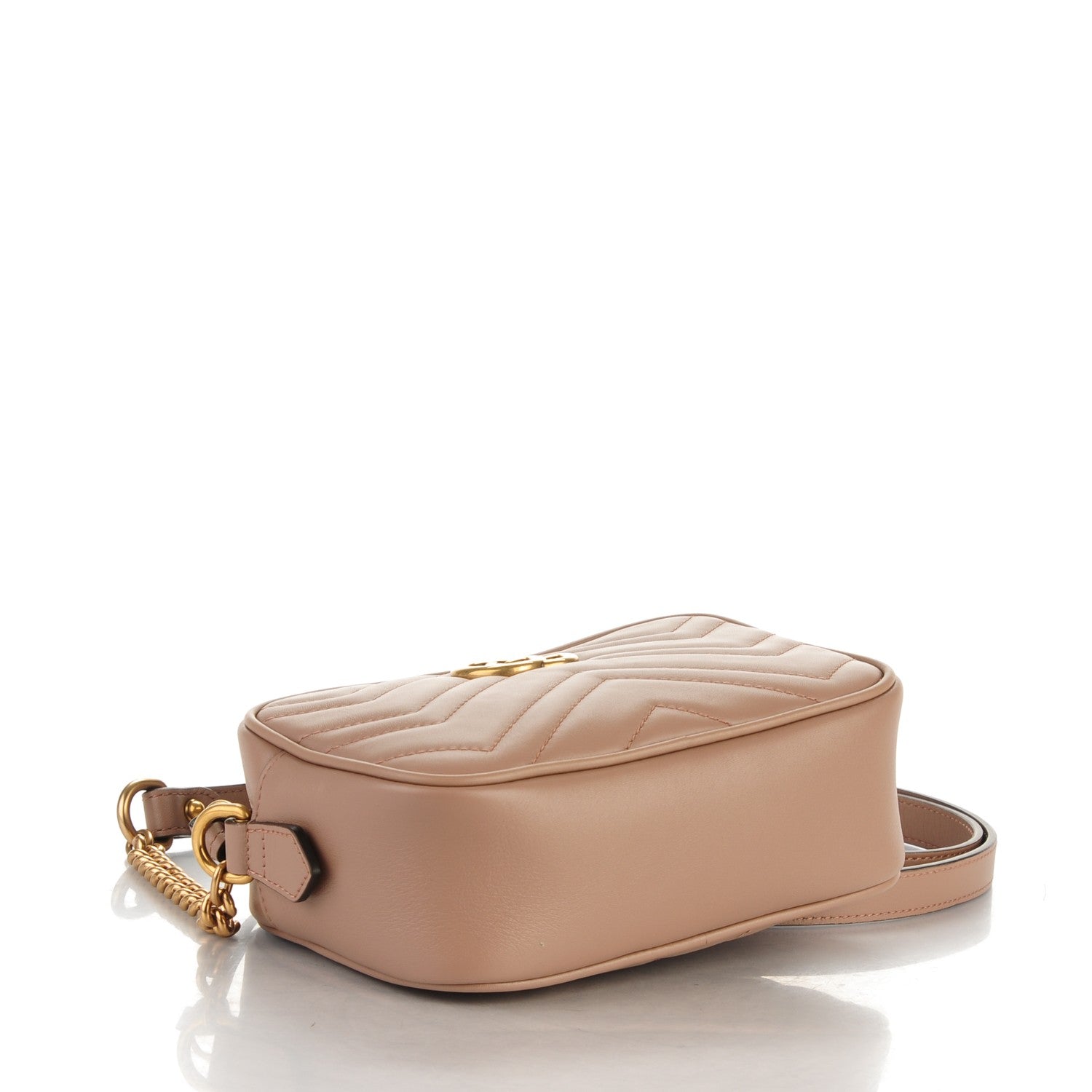 Gucci Calfskin Matelasse Mini GG Marmont Chain Shoulder Bag Nude 4 of 7