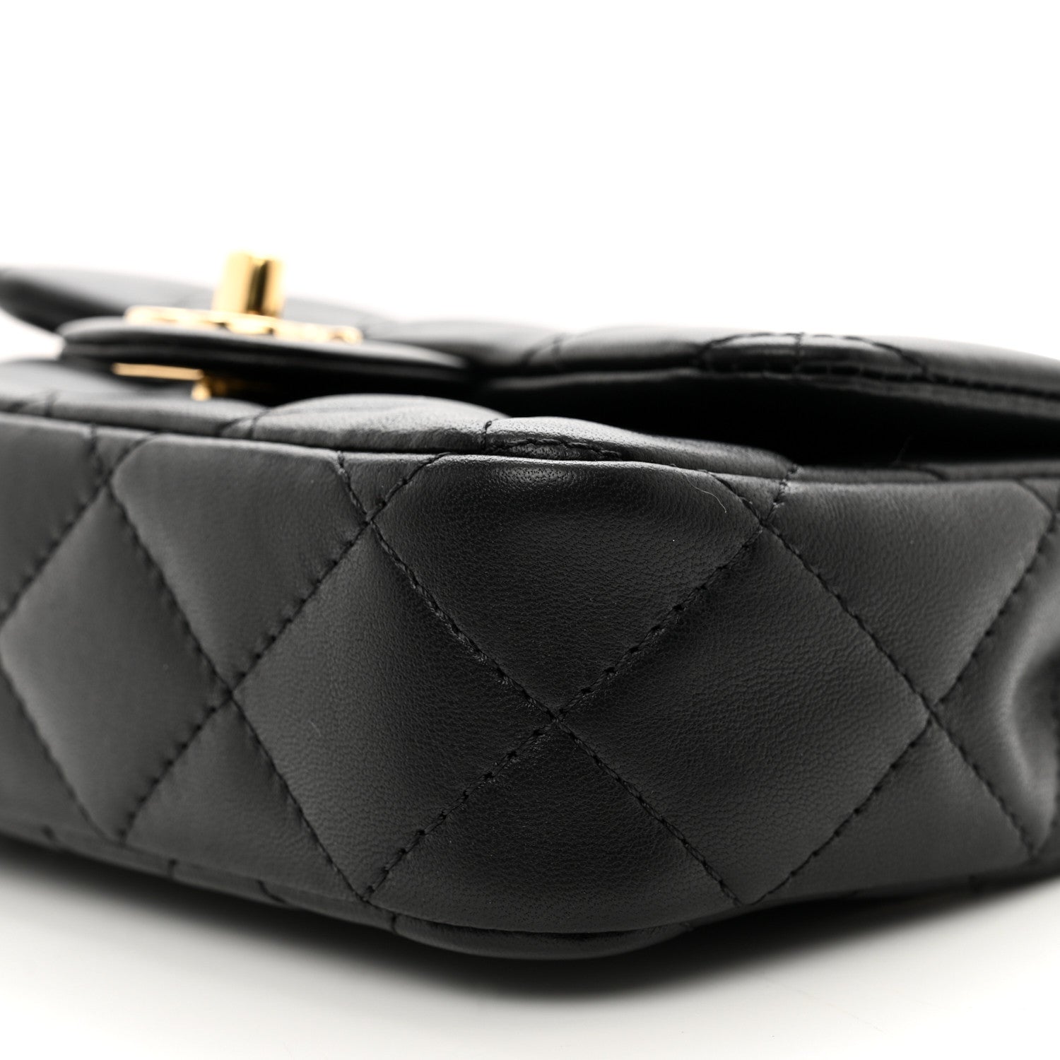 Chanel Lambskin Quilted Resin Top Handle Mini Flap Black 10 of 11